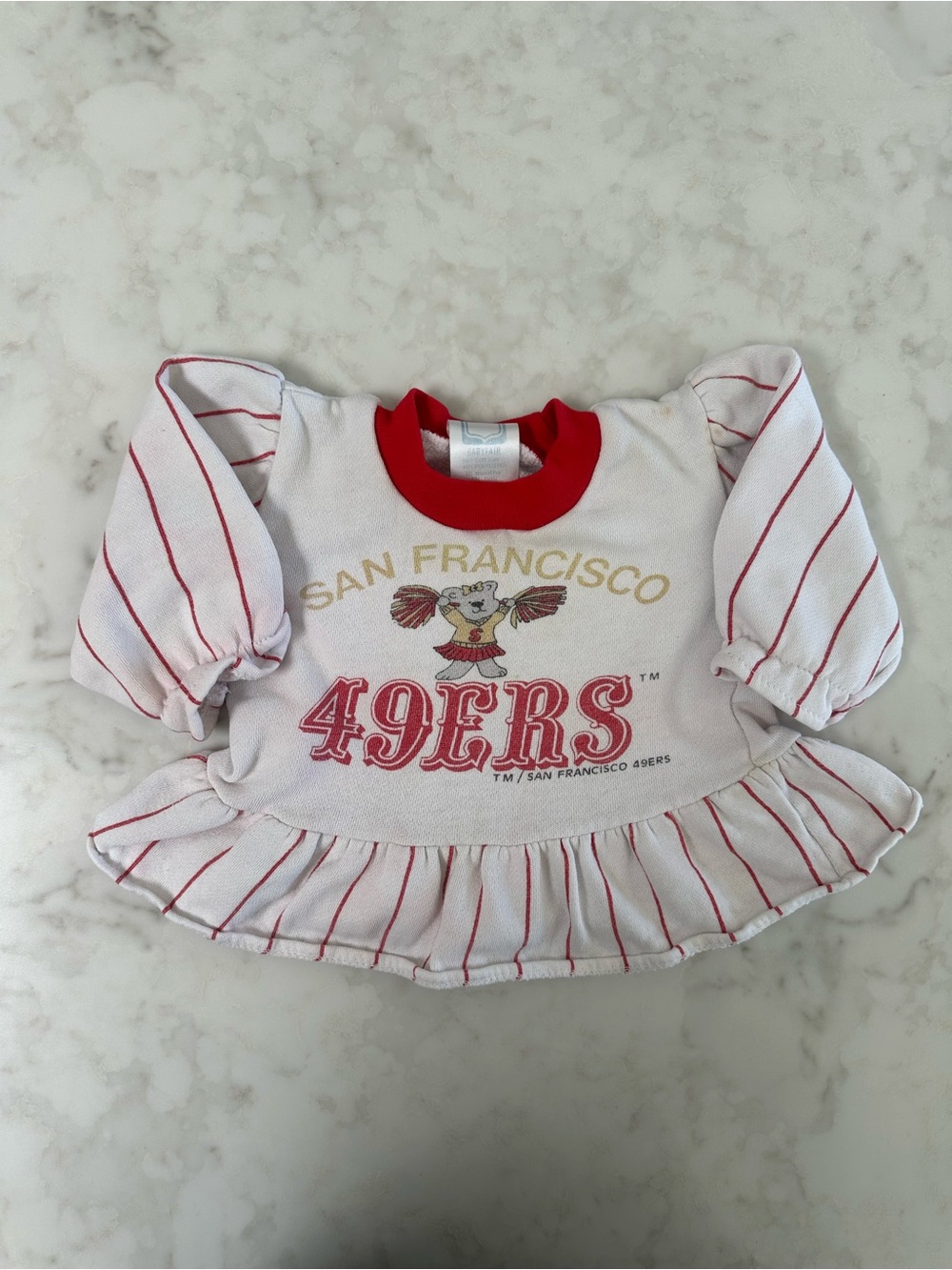 Vintage 1980’s San Francisco 49ers Baby Cheerleader Dress/Top. Size 18 Months